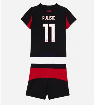 AC Milan Christian Pulisic #11 Replika Babytøj Hjemmebanesæt Børn 2025-26 Kortærmet (+ Korte bukser)